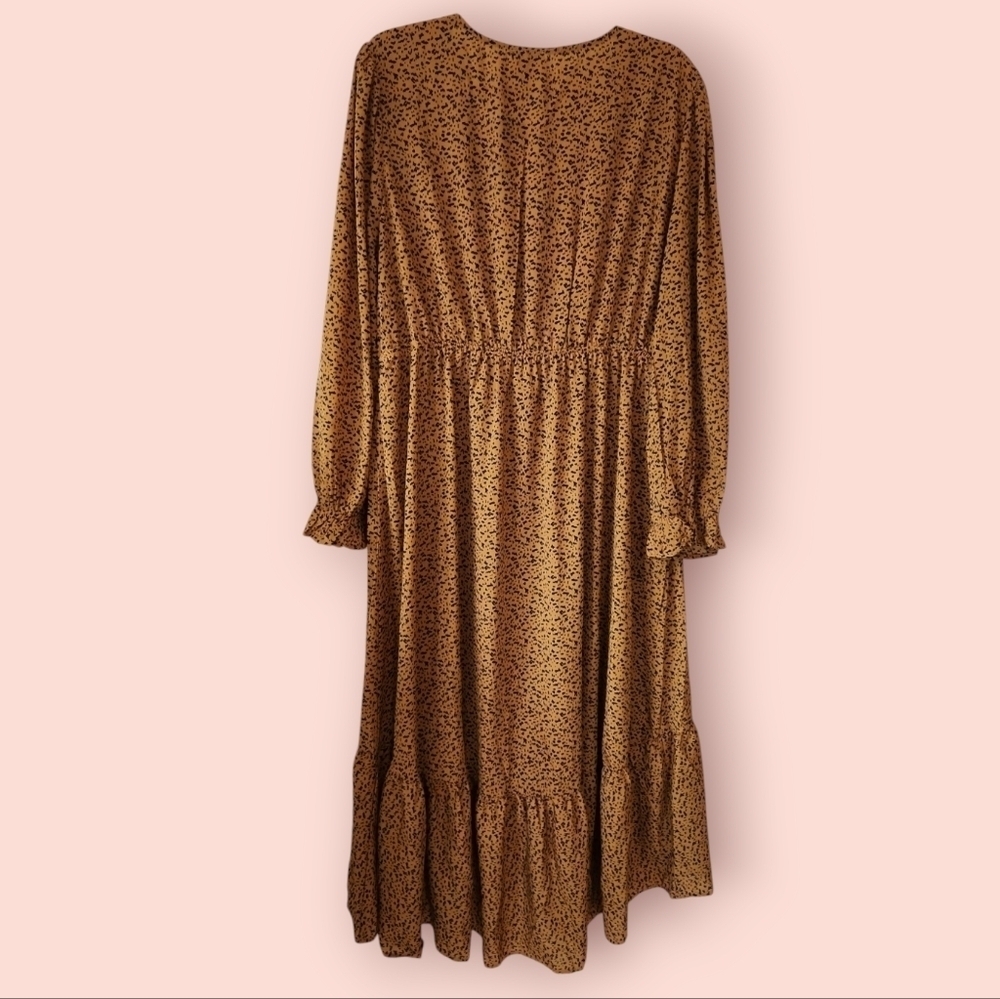 NWT Hayden | Wild Child Midi Mustard Yellow Black Flowy Dress Size XL - Picture 8 of 8